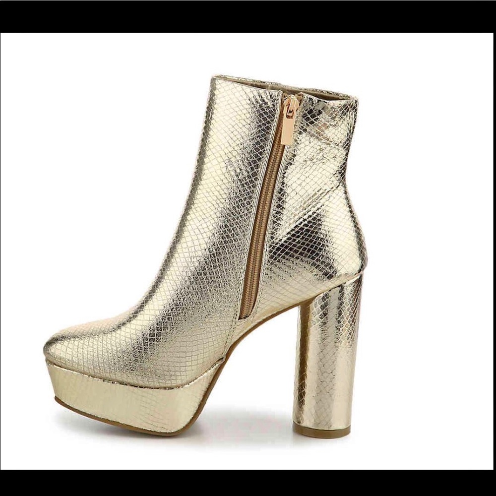 GOLD SNAKE EMBOSSED BOOTS - Picture 4 of 8